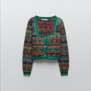 Zara Knit Jacquard Sweater